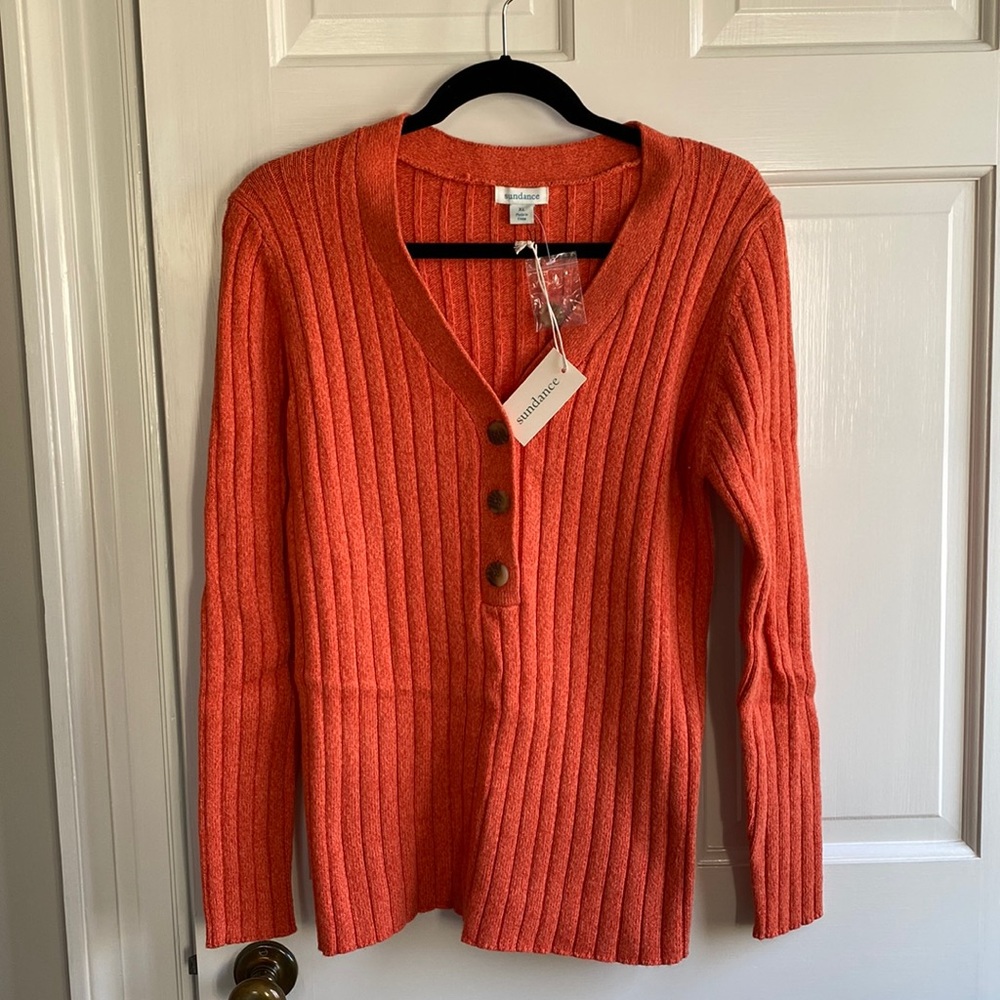 Sundance v neck Henley sweater